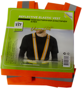 Рефлективен елек со еластичен појас (V-тип)